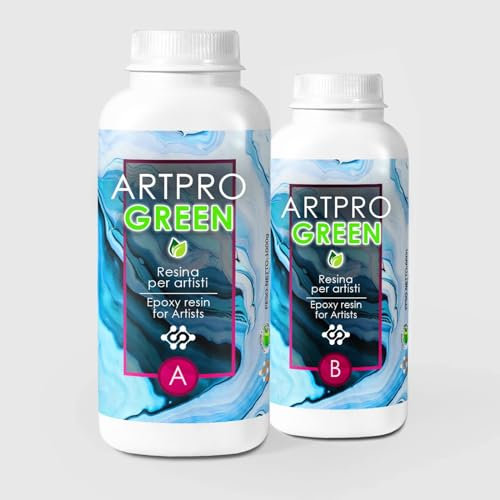 Resin Pro ® ART PRO GREEN Durchsichtiges Epoxidharz Ungiftig, lösungsmittelfrei, geruchsneutral, VOC-frei, Vegan für Kreationen, Bijoux, DIY, Modellbau, Basteln - 830 g