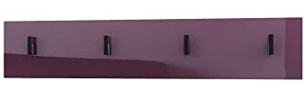 Vladon Wandgarderobe Wandpaneel Garderobenpaneel Linea V2, Made in Germany, in Brombeer Hochglanz
