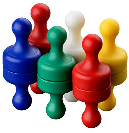 MUTUACTOR 20 Pc Bunte Starke Kühlschrankmagnete D19.05mm Seltene Erden Whiteboard Magnet Push pin Schreibtischmagnet mit Magnetschieber