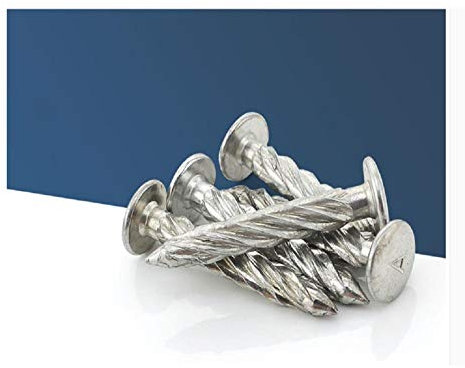 Clou fileté, clou massif, clou à vis à tête ronde, 200 pièces.-8 * 50 mm