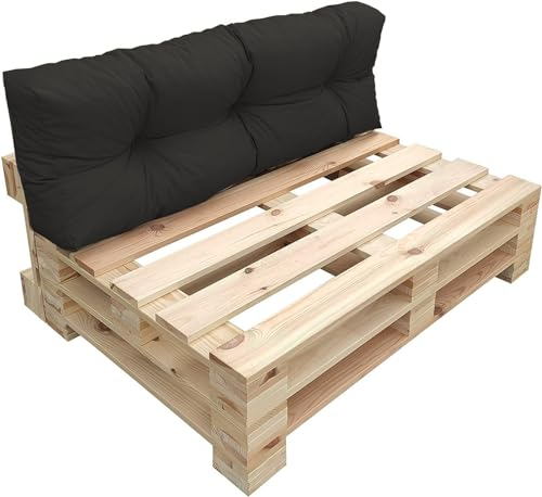 chilly pilley Palettenkissen Wasserdicht Palettenauflage Palettenpolster Palettenmöbel Gartenkissen Wasserfest Wasserabweisend viele Größen und Farben (Rückenkissen 120 x 40. Schwarz)