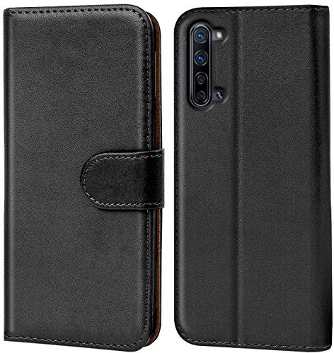 Verco Handyhülle für Oppo Find X2 Lite Hülle, Klapphülle für Oppo Find X2 Lite Tasche PU Leder Flip Case Brieftasche, Schwarz