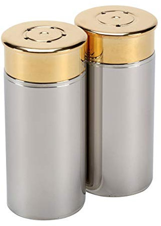 Farm Cottage Brands Stainless Steel Food Shaker, Salt and Pepper Set, 8cm High x 3.5cm Wide, Supplied in a Presentation Box