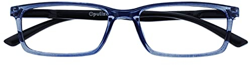 OPULIZE SEE Blaulichtfilter Lesebrille für Damen Herren, Blendfreie UV400-Schutz Federscharnier Anti-Müdigkeit, Rechteckiger Rahmen, Computerbrillen Gaming, Blau +1,00
