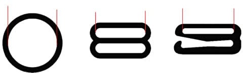 100pcs/lot Rose Gold Alloy Metal Clip Bra Ring Slider Nickel and Lead free-8mm,O-Ring Slider Hook