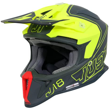 JUST 1 Casco de Motocross MX Enduro Downhill ATV Casco Integral con Carcasa de Fibra de Vidrio ECE