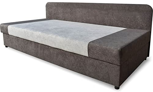 bonni Polsterbett SIDA 90x200cm Bett mit Bettkasten Boxspringbett mit Stauraum Einzelbett Jugendbett Stauraumbett (Graphit/Grau)