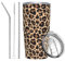 Leopard Print Tumbler, Cheetah Cup with Lid and Straw, 20 Oz Stainless Steel Insulated Water Bottle Coffee Mug