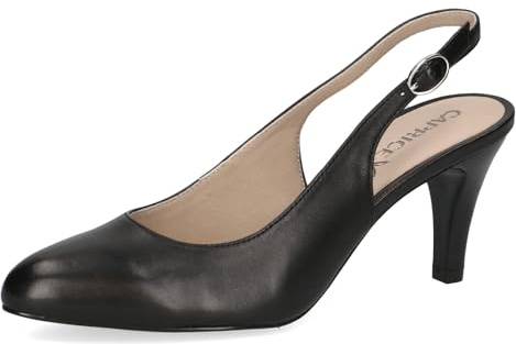CAPRICE Damen Slingpumps aus Leder Elegant, Schwarz (Black Nappa), 41 EU
