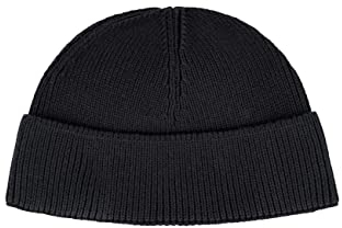 Mela - Kurze Rippstrick Mütze RAFI | Nachhaltig mit Fairtrade Cotton, GOTS & Grüner Knopf Zertifizierung, Farbe:schwarz