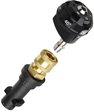 Hochdruck Drehbare Turbo Düse Adapter 6-in-1 Mehrere Wassersäulen Multifunktional Schaumlanze Pistole und Hochdruckreiniger Pistolen Adapter 1/4 Zoll Schnellanschluss Buchse Messing