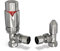 UK Radiators Chrome Thermostatic Radiator Valve and Chrome Lockshield Valve - Chrome Classy and Modern Design 1/2 x 15mm Angled Radiator Valve