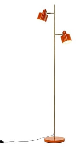 Dyberg Larsen Stehlampe Ocean Orange/Messing Stehlampe wohnzimmer Ohne Leuchtmittel - E14/40W - Dänisches Design - bodenlampe Modern - Deko schlafzimmer oder wohnzimmer
