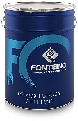 Fonteino Peinture de protection pour métal apprêt Antirouille mate anti-UV Gris argent 2,5L