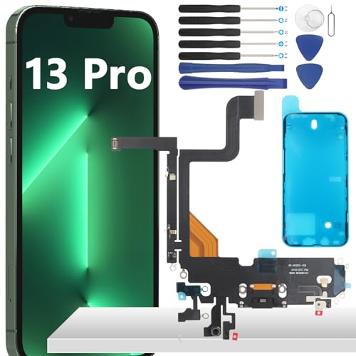YHX-OU Conector de Carga para iPhone 13 Pro Puerto de Carga de Repeusto Compatible con iPhone 13 Pro Placa de Carga Dock Connector Cable Flex con Herramientas