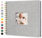 Hiwhy Scrapbook Fotoalben Leineneinband 20,5x20,5 cm 40 Seiten Hardcover Kraft Weiß Seiten Erinnerung Scrapbooking Buch für Hochzeit Reise Baby Dusche Gästebuch, Grau