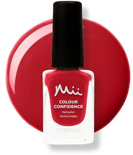 Mii Colour Confidence Quick Dry Nail Paint | Long Lasting & Fast Drying Polish | Strengthening Polish with Nourishing Formula | 14ml | Full of Charisma, Crimson Red
