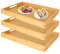 VIDETOL 3 bandejas para servir de bambú, 35 x 25 x 3 cm, bandeja con asas, bandeja de madera rectangular para bebidas, desayuno y cocina