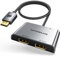 SWITCHFLUX DisplayPort to Dual Display Port Adapter [4K@60Hz] DP Splitter 1 in 2 Out Extended Display MST DP to 2 DP Female for Dual Monitors Compatible with PC,Graphic Card,NVIDIA,AMD