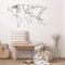 MIXUEXUNLU Weltkarte-Wandaufkleber, Globus-Umriss, moderne Kunst, Wandtattoo, abnehmbares Vinyl, für Zuhause, Schlafzimmer, Wohnzimmer, Dekoration, Tapete