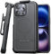 Encased Rebel-Armor for iPhone 16 Pro Case with Belt Clip, (Compatible with MagSafe) Rugged Magnetic Cover with Phone Holster (Black)