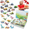 Yuragim Adventskalender 2024, Adventsgeschenk für Kinder und Erwachsene, 24 Tägiger Weihnachts Adventskalender 2024 Bausteine Dino Automodell Weihnachts Countdown Kalender Kinderspielzeug Geschenk