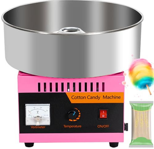 Cotton Candy Machine For At Commercial, 1000w Candy Floss Machine With Adjustable Temperature, Explosion Protection, Timer, Candy Floss Makers For Birthday Wedding Party Event Catering