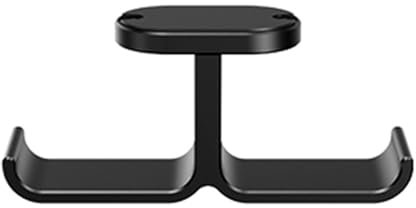 Multipurpose Headphone Holder With Double Hook Elegant Metal Organiser Rack Under Desk Hanger For Headphones Black