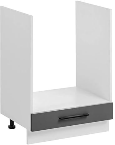 Mueble bajo de cocina para horno frida – gris grafito/blanco – 60 x 81 x 31 cm