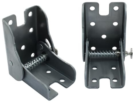 BokWin Lot de 2 charnières autobloquantes à 90 degrés robustes pour établi de table, pieds pliants, lits et meubles Argenté