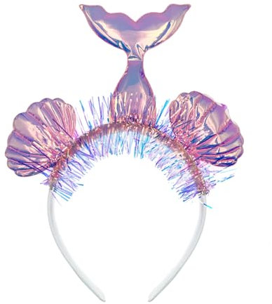 Oblique Unique Haarreifen Meerjungfrau Muschel irisierend Kopfschmuck Accessoire für Fasching Karneval Kindergeburtstag Motto Party