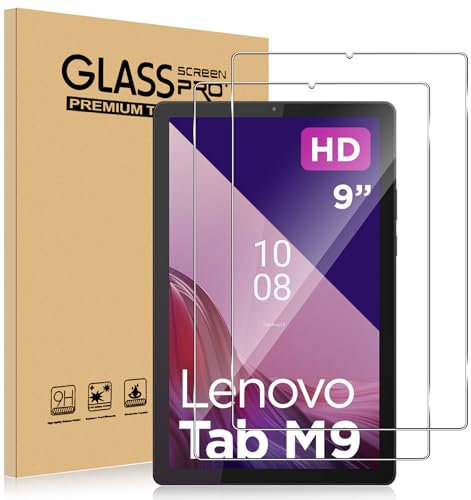 ELYCO Verre Trempé pour Lenovo Tab M9, 2 Pièces Film de Protection Écran, 9H Dureté Anti Rayures, Sans Bulles Anti-Huile, HD Film Protection Décran, Facile à Installer