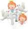 KOBOKO Taufe Deko Luftballon, 6 Stk Kommunion Deko Luftballons Taufe, Deko Taufe Mädchen Junge taube Folienballon, Kreuzen Engel Helium Ballon für Babyparty,Erstkommunion,Konfirmation,Babyshower Deko
