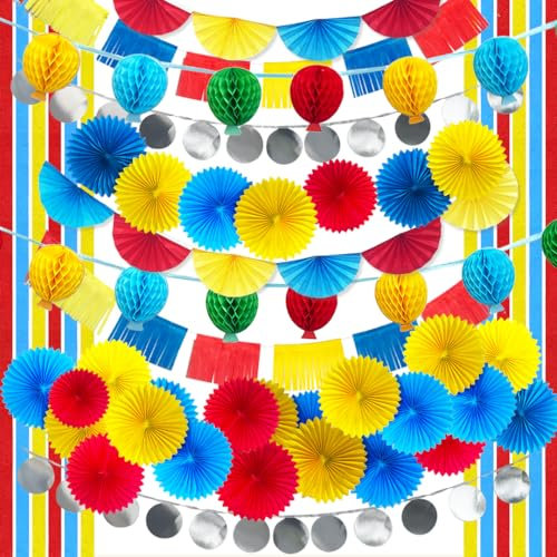 Totely 100 Pcs Rainbow Party Decoration Kit Bundle - 100 x Make-Your-Own Paper Hanging Decorations for Arts & Crafts, Birthdays, Celebrations & Children’s Parties