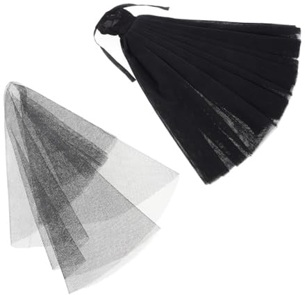 Schwarzes Puppenbrautkleid Satz mit Schleier, 30 Cm | Stoff für 11-zoll Puppen, Handgefertigt, für Hochzeiten und Formelle Anlässe