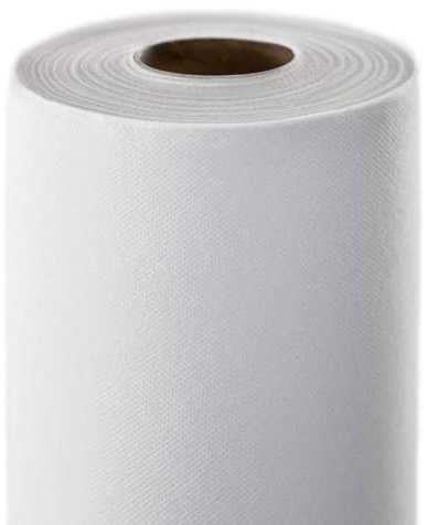 Générique Nappe Spunbond Intissée en Rouleau, 120 x 50 M, Blanc, 55 g/m², pour Mariages et Événements