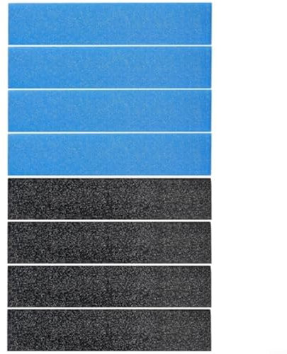Paquete de 8 filtros de aire acondicionado eléctricos Mitsubishi compatibles con modelos MAC-2330FT-E MAC-3000FT-E, juego de repuesto de filtro de carbono enzima esponja de poliuretano, color negro y