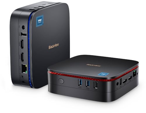 Blackview MP60 Mini PC, Intel Celeron N5095, 16 GB RAM, 512 GB SSD, Windows 11 Pro, WLAN 6, Dual HDMI 4K