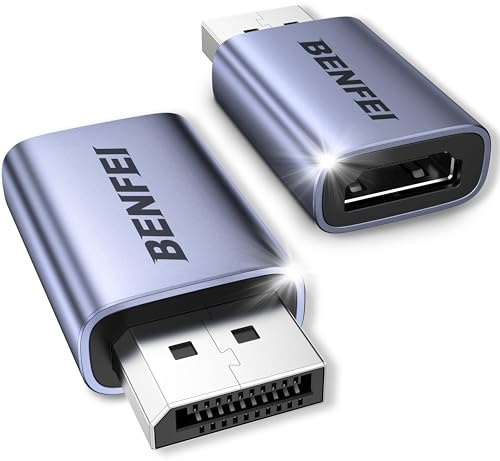 BENFEI 4K DisplayPort auf HDMI Adapter 2 Stück, Unidirektionaler DP 1.2 Computer auf HDMI 1.4 Monitor konverter Stecker auf Buchse–Kompatibel mit Laptop, PC, Monitor, TV, Grafikkarte AMD NVIDIA