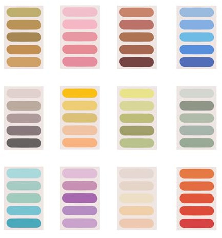 YOUYAYA 1200 Stück Seitenmarker Sticky Notes Klebezettel Haftnotizen | 12 Set Selbstklebend Runder Kopf Markieren und Hervorheben von Seiten Repositionierbar