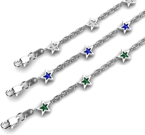 JVillion Sternarmband Herren Silber, Anhänger Armband Männer, Streetwear Schmuck, Edelstahl, 3 Farboptionen, 18-21cm Länge