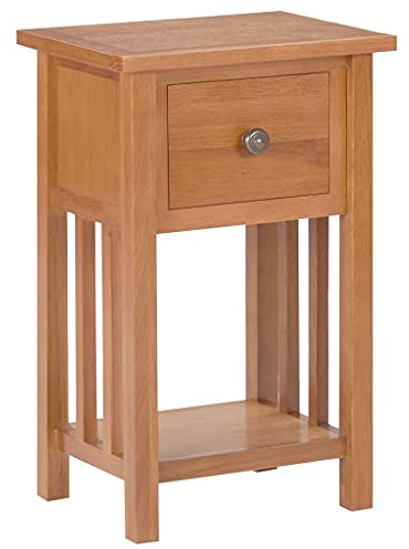 Tomostar Table d’appoint, Porte-revues Porte-journaux Bout de Canapé Table Basse Salon avec tiroir 35x27x55 cm Bois de chêne Solide