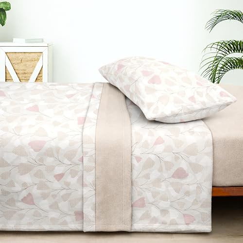 Sábanas Coralina 135, Juego Sábanas Coralina 3 Piezas (Encimera, Bajera y Funda Almohada) - Sábanas Invierno 135, Ropa de Cama Térmica con Tacto Extrasuave y Transpirable (Kemi Tierra)