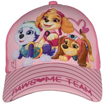 Paw Patrol Kappe für Mädchen - Pawsome Team Kinder Cap Basecap Baseballkappe verstellbar Rosa