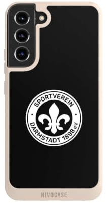 Handyhülle kompatibel mit Samsung Galaxy S22 + Hülle NIVOpure Case Sand Offizielles Lizenzprodukt Logo SV Darmstadt 98