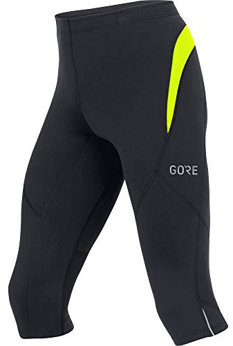 GORE Wear R3 Herren 3/4-lange Hose, XXL, Schwarz/Neon-Gelb