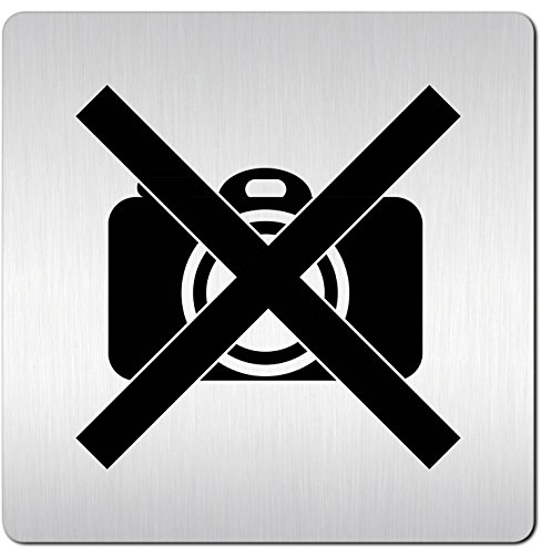 Türschilder24 XXL Schild - Türschild (B) • 125 x 125 mm • Fotografieren verboten • 1,5 mm Aluminium Vollmaterial • 100% Made in Germany