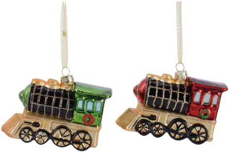Weihnachtskugel Glas Lokomotive Zug, 1 Figur nach Wahl