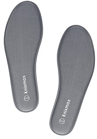 Knixmax Donna Uomo Solette in Memory Foam Inserti per scarpe Comfort Assorbimento degli urti Imbottitura per il supporto del piede Suole interne Memory Foam Grigio per uomo 42EU