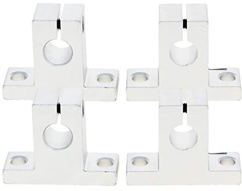 Othmro 4 Stück Linear-Bewegungsschienen-Kugellager, Klemmung Linearführung Schaft Stange Schiene Führungsschiene Stütze Gleitführung Aluminium für 10 mm Durchmesser Schaft